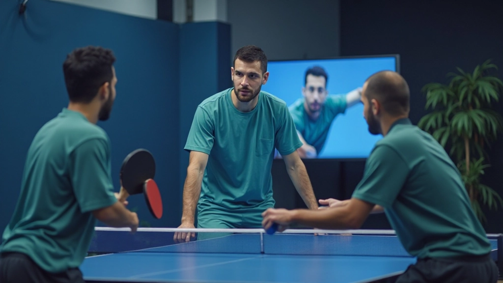 محاضر متخصص في تدريب التنس يشرح تقنيات متقدمة للاعب